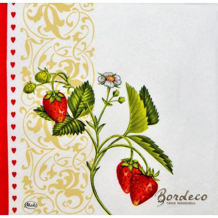 Serwetka decoupage firmy MAKI truskawka 33x33cm